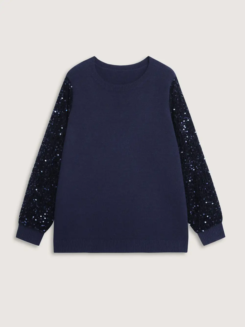 Twist Floral Sequin Sleeve Pullover