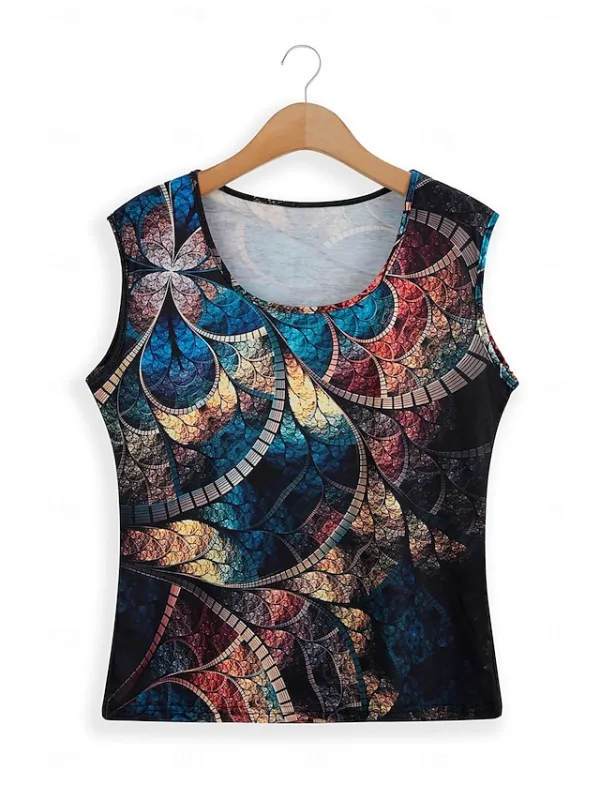 Women's Tank Top Graphic Butterfly Print Casual Basic Sleeveless V Neck Red
