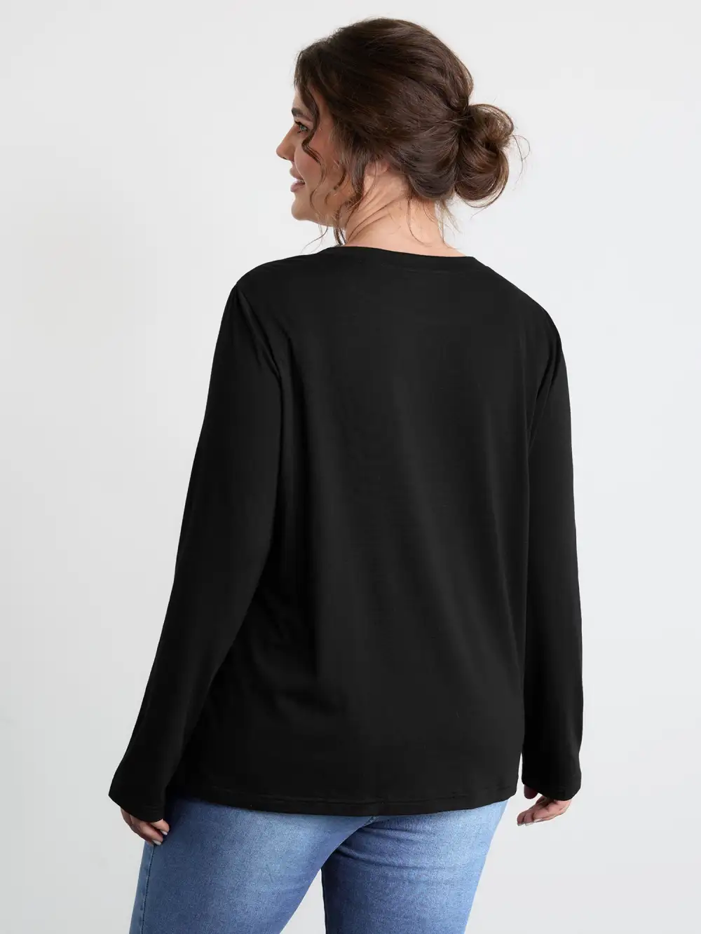 Sequin Cord Embroidered Tree Round Neck T-Shirt