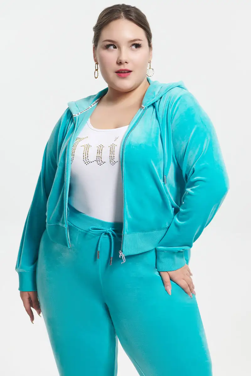 Plus-Size OG Big Bling Velour Hoodie