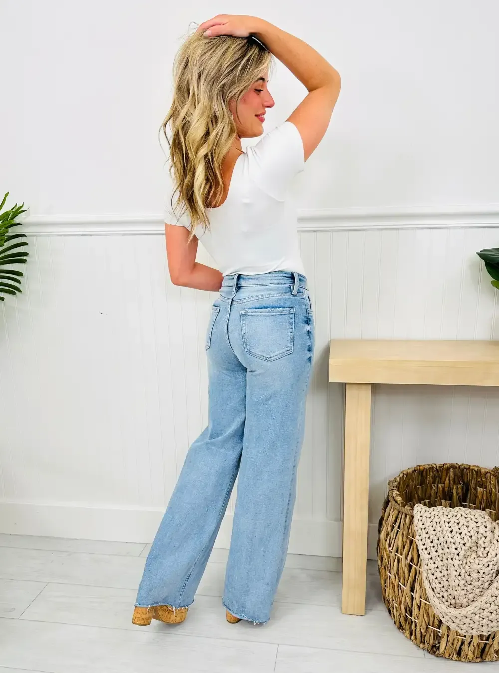 Power Moves Tummy Control Slim Wide Leg Jeans