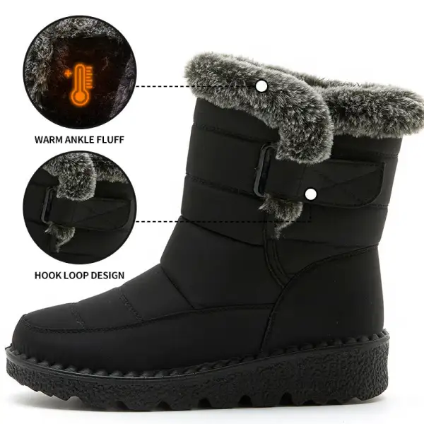 New fur collar imitation rabbit hair high tube cross-border warmth women's snow boots velcro waterproof women's boots casual women's shoes