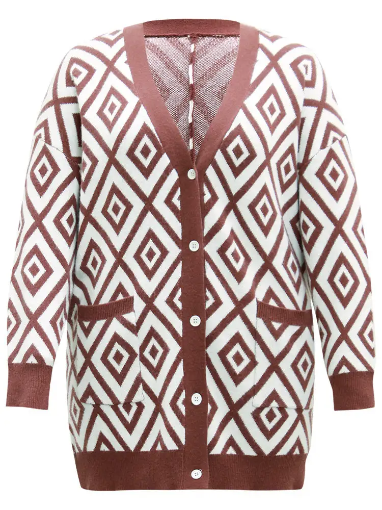 Supersoft Essentials Geometric Button Through Cardigan