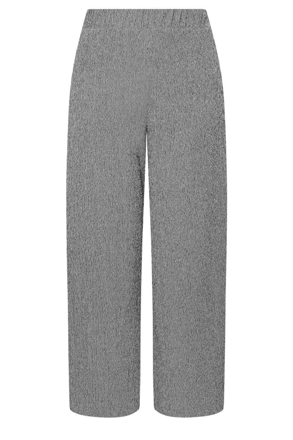 YOURS Curve Blue Abstract Print Textured Wide Leg Trousers