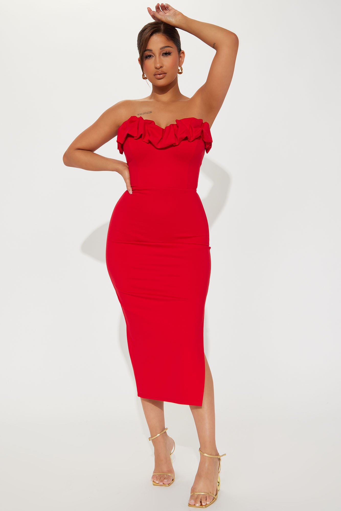 Karla Midi Dress - Red