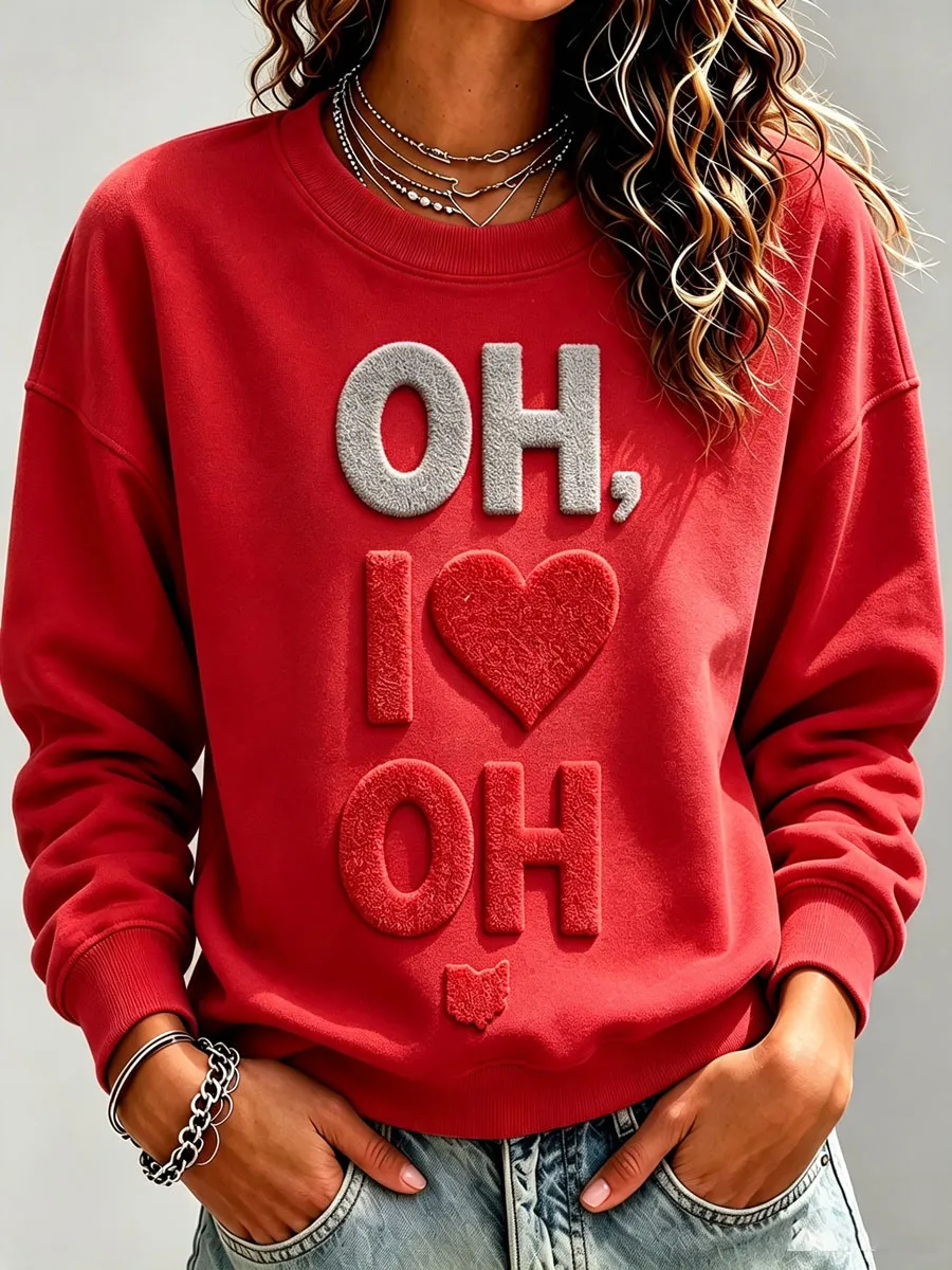 Ladies' Rugby Printed Round Neck T-Shirt
