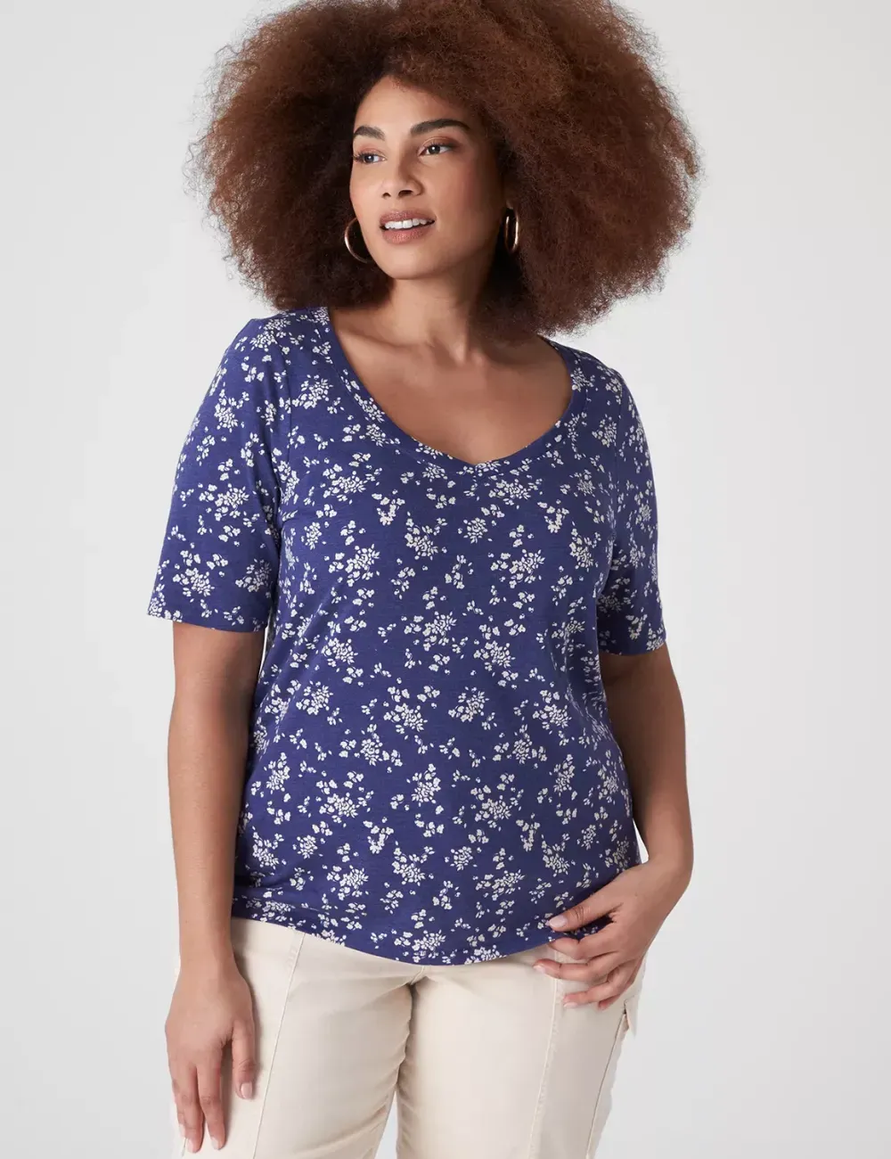 Modern Perfect Sleeve V-Neck Tee