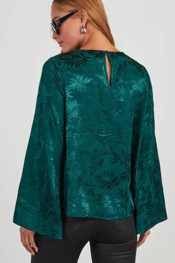 Odette Embossed Wide Sleeve Top