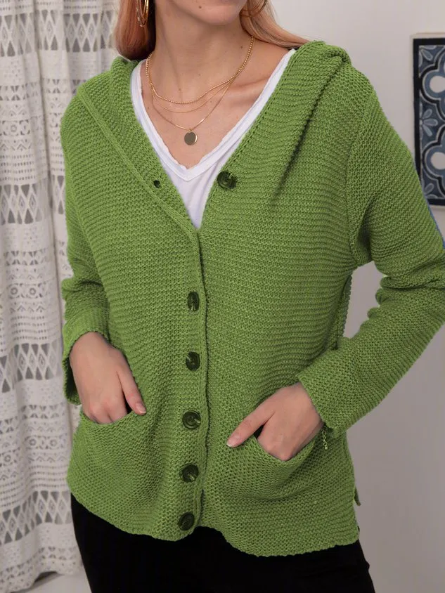 Hooded Knitted Cardigan Sweater Sweater coat for Women