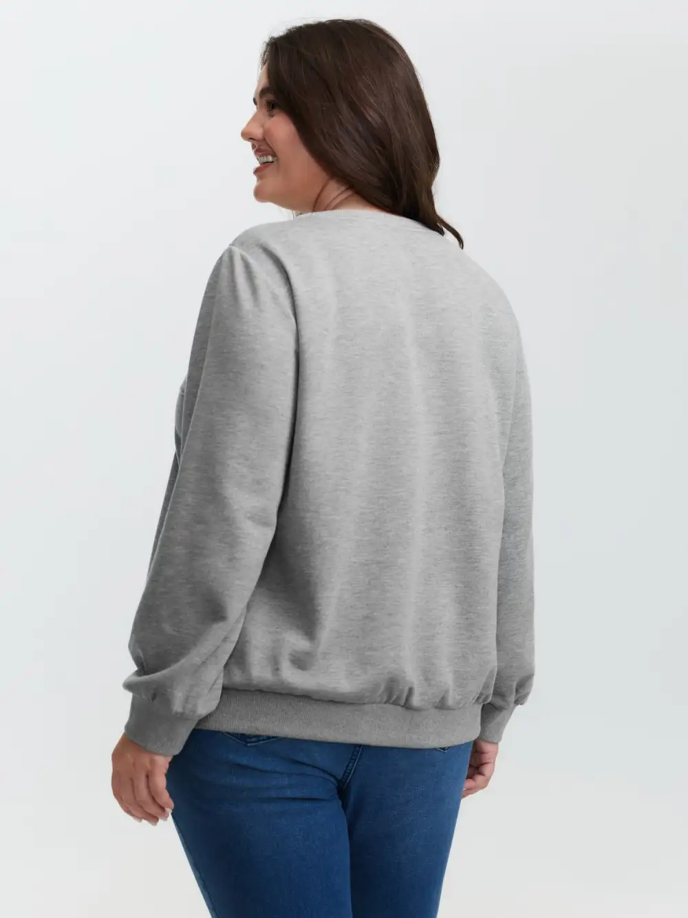 Stretchy Rivet Detail Round Neck Sweatshirt