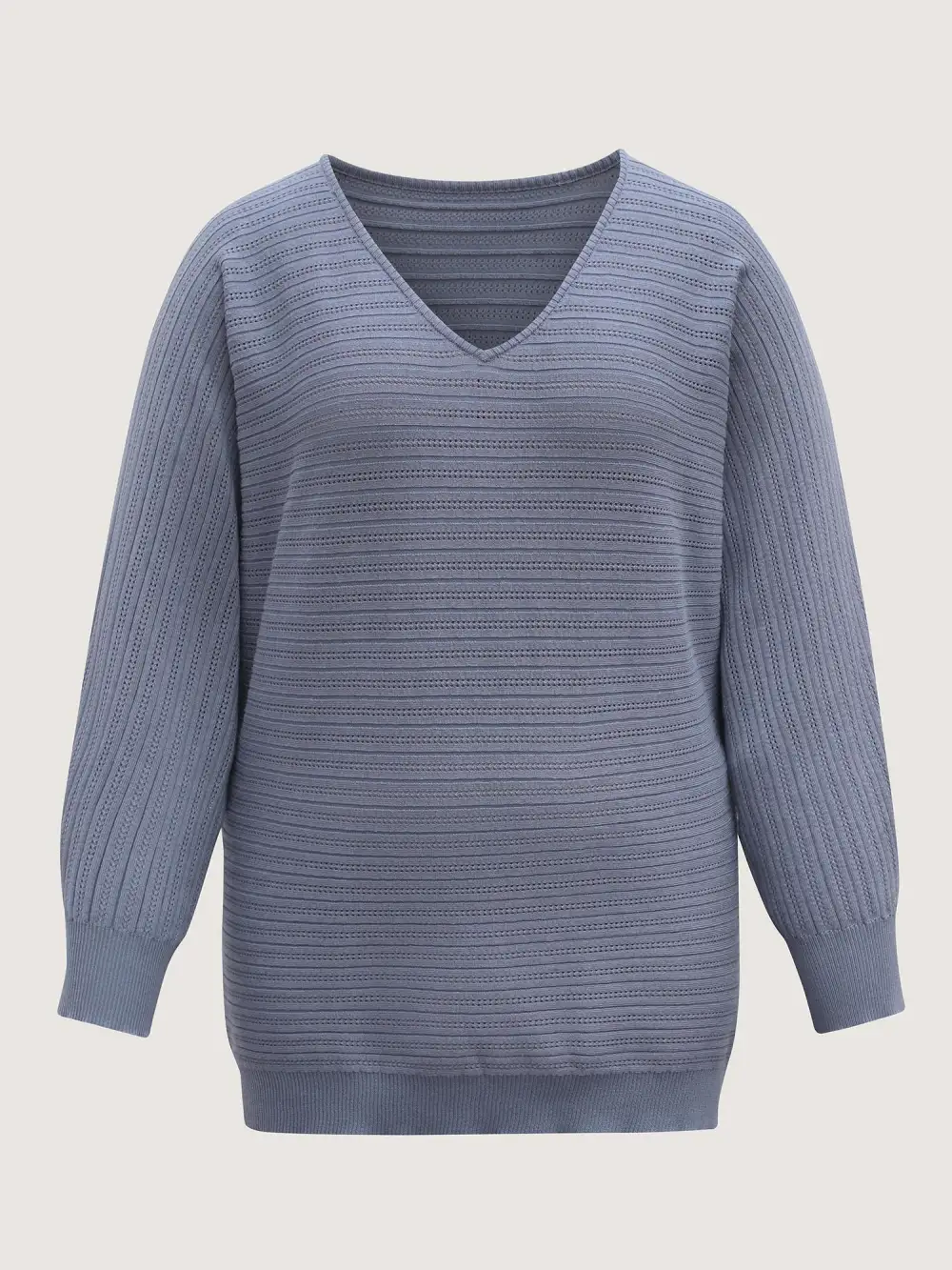 Supersoft Textured V-Neck Batwing Sleeve Pullover