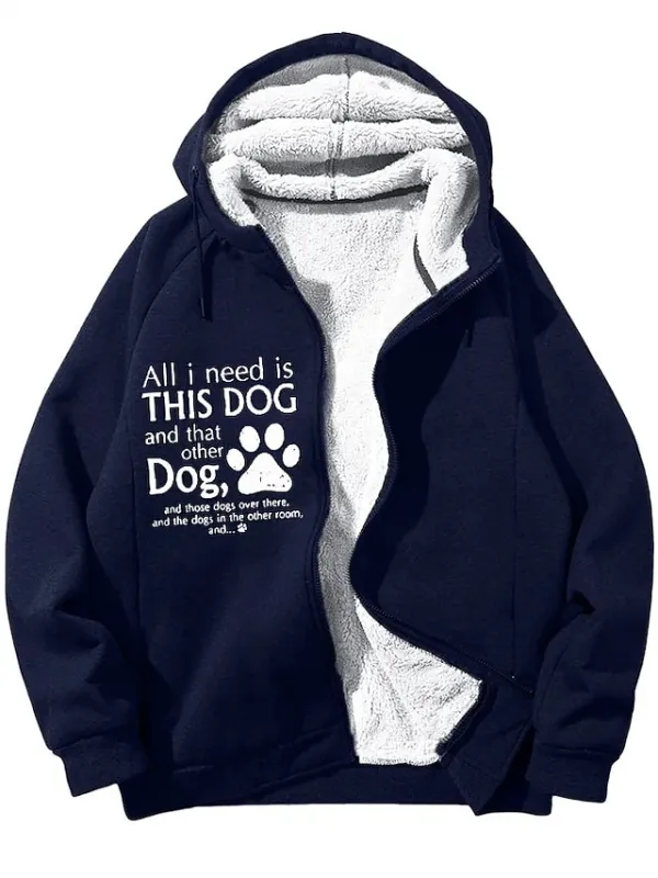 Women's Zip Hoodie Sweatshirt Fleece Jacket Sherpa Fleece Lined Letter Warm Funny Fuzzy Zip Up Print Black Navy Blue Casual Sports Hoodie Long Sleeve Top Micro-elastic Winter