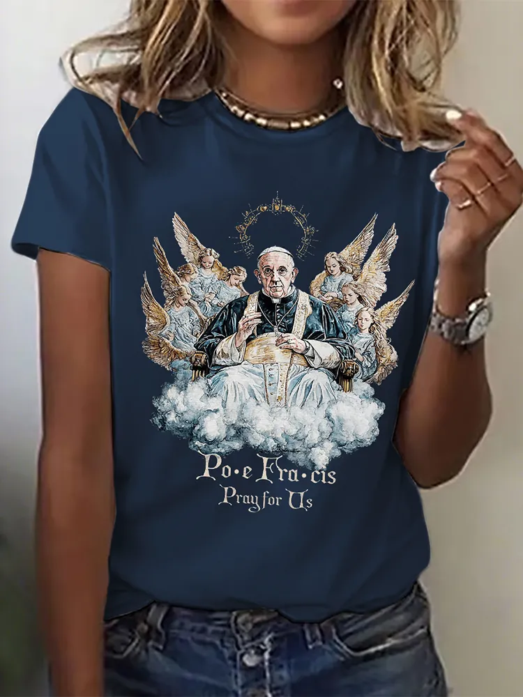 Women's Love And Mercy For All Print Short Sleeve Round Neck Cotton T-Shirt