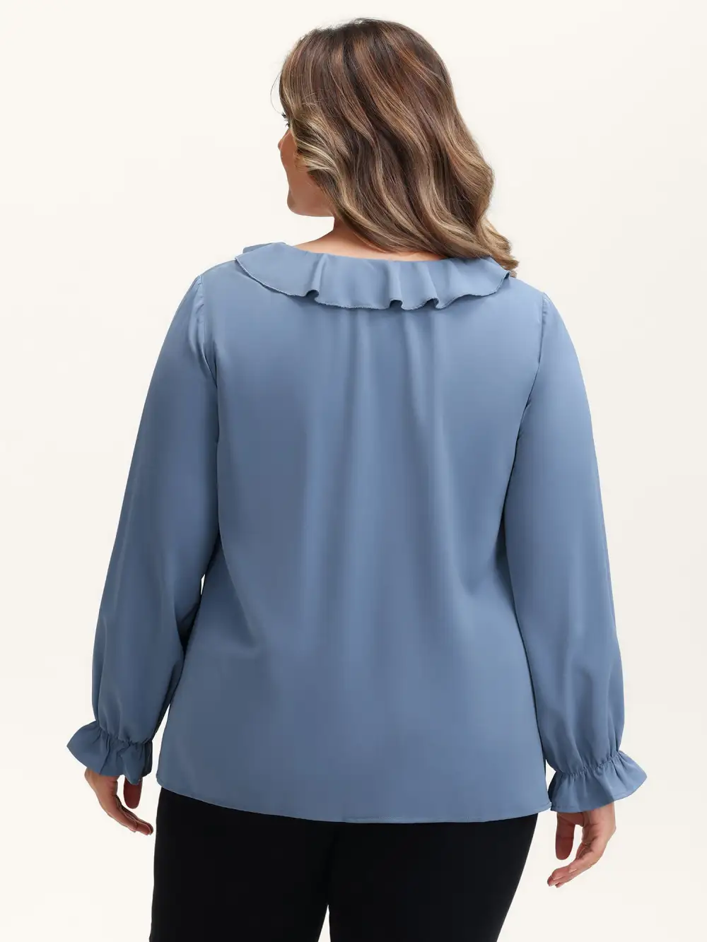 Lotus Leaf Edge Toothpick Pleats Blouse