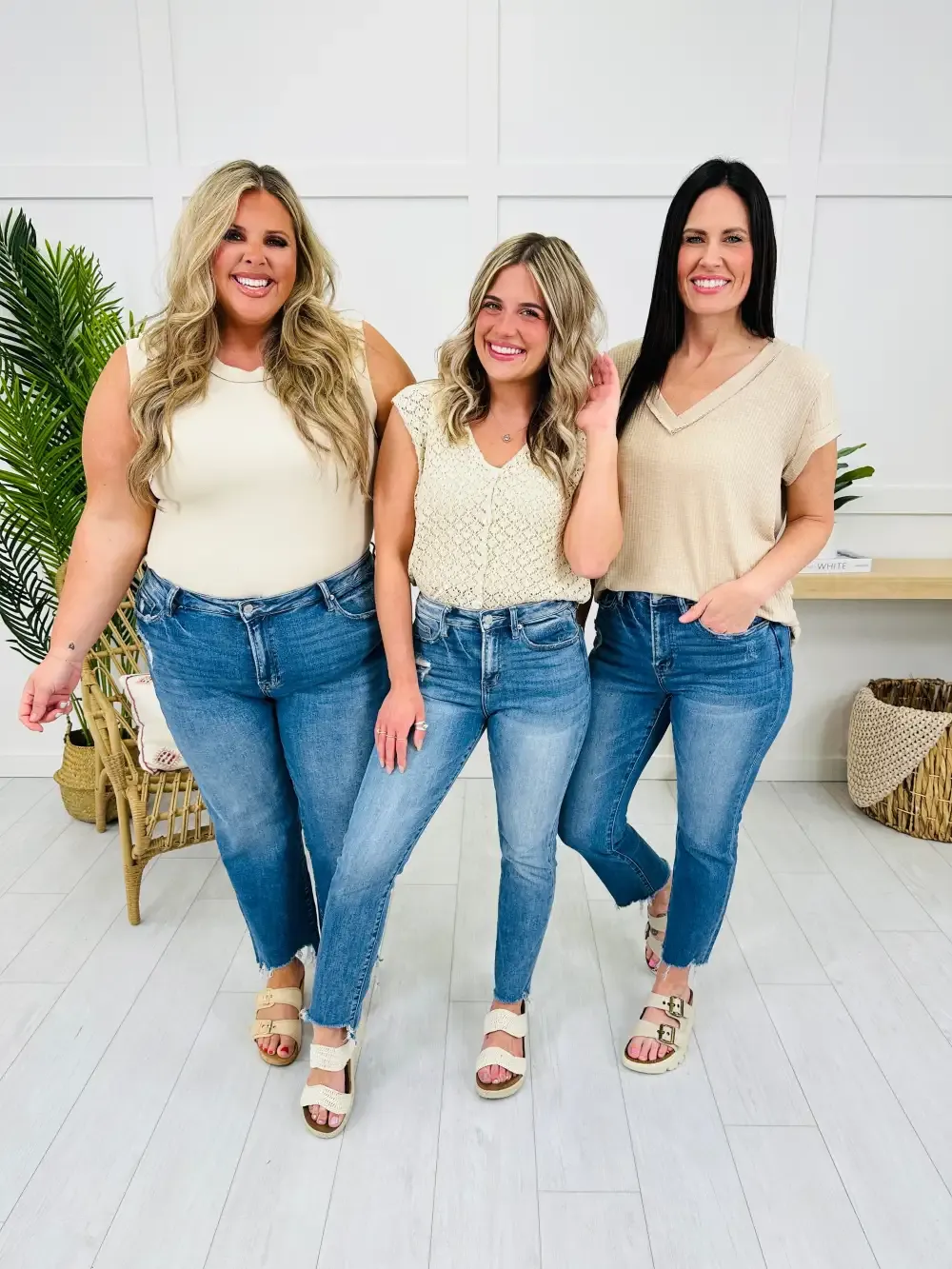 Step It Up Mica Straight Leg Step Hem Jeans