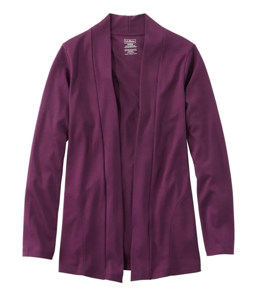 Women's Pima Cotton Open Cardigan, With Pockets