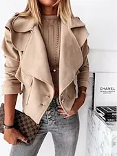 Women's Blouse Stylish Modern Long Sleeve Regular Tops Shirt Collar Work Daily Khaki Spring Fall Winter