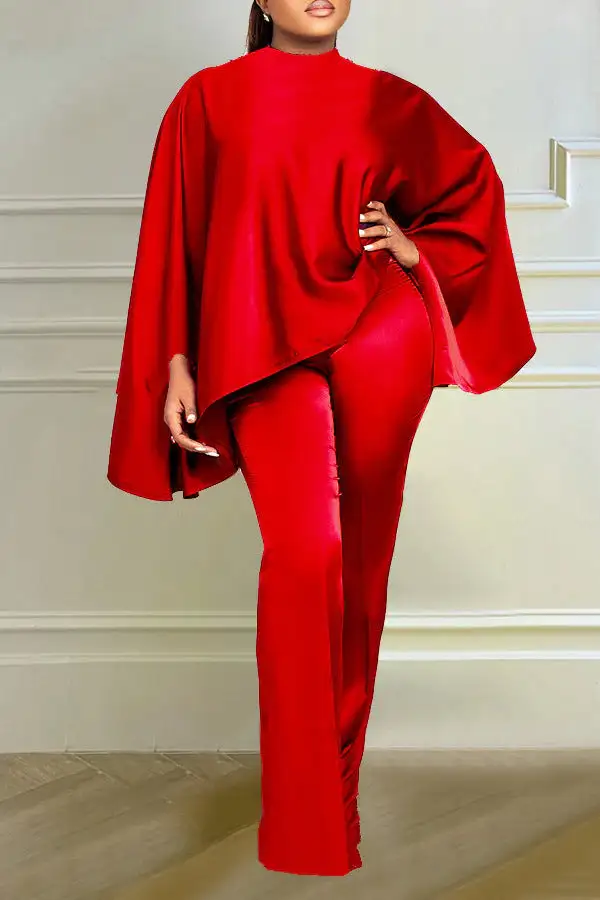 Batwing Sleeve Flowy Pant Set