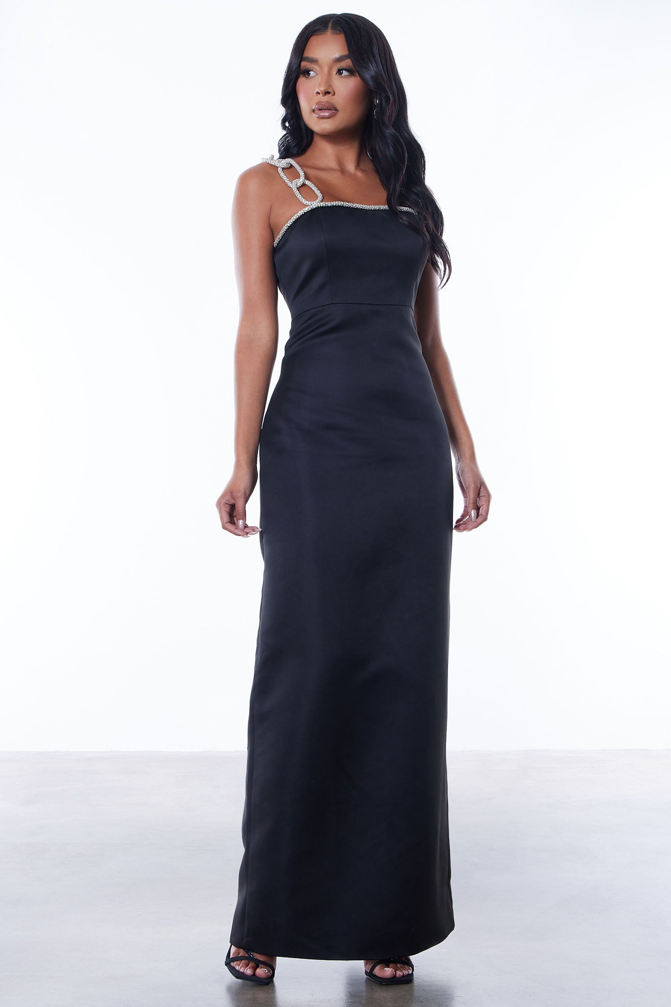 Valerie Embellished Maxi Dress - Black