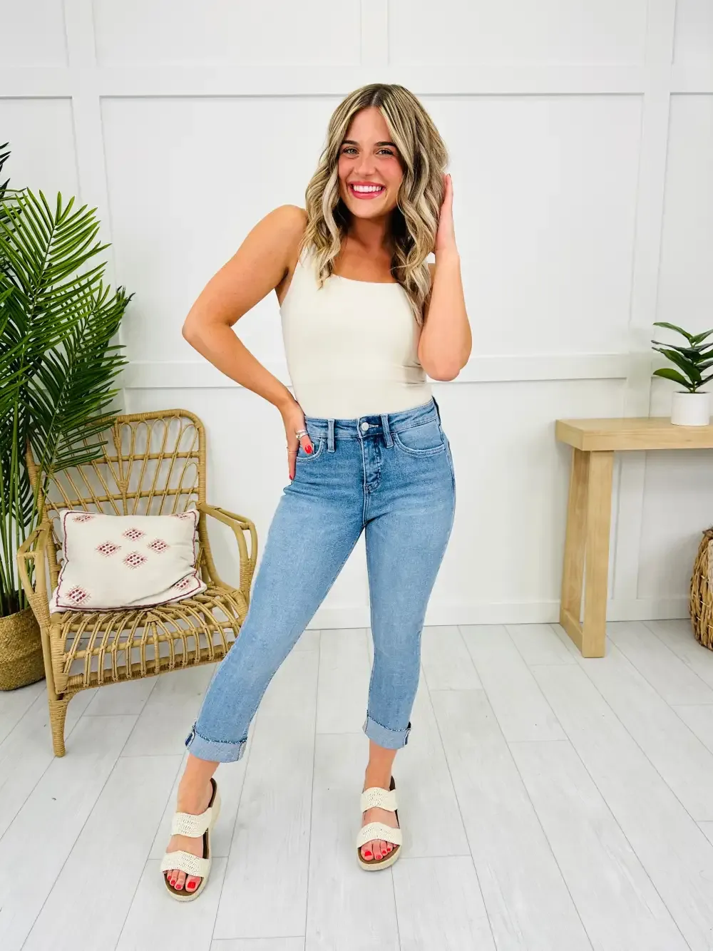 Dreaming of Summer Tummy Control Capri Jeans