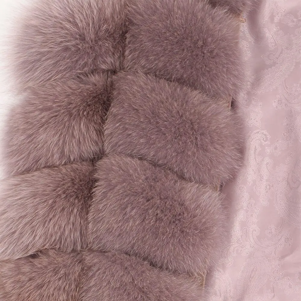 🔥Black Friday Sale🔥 100% Fox Fur Vest Women Real Natural Whole Fox Fur Coat 90CM Long Winter Fur Waistcoat Plus