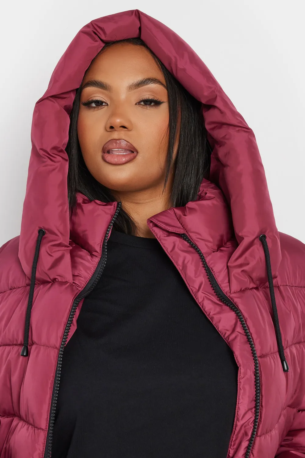 YOURS Curve Ivory White Sporty Puffer Coat