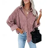 Women's Sherpa Jacket Comfortable Breathable Pocket Elegant Casual Plain Vacation Street Casual Daily Wear Single Breasted Regular Turndown Regular Fit Long Sleeve Outerwear White Pink Red Spring Fall