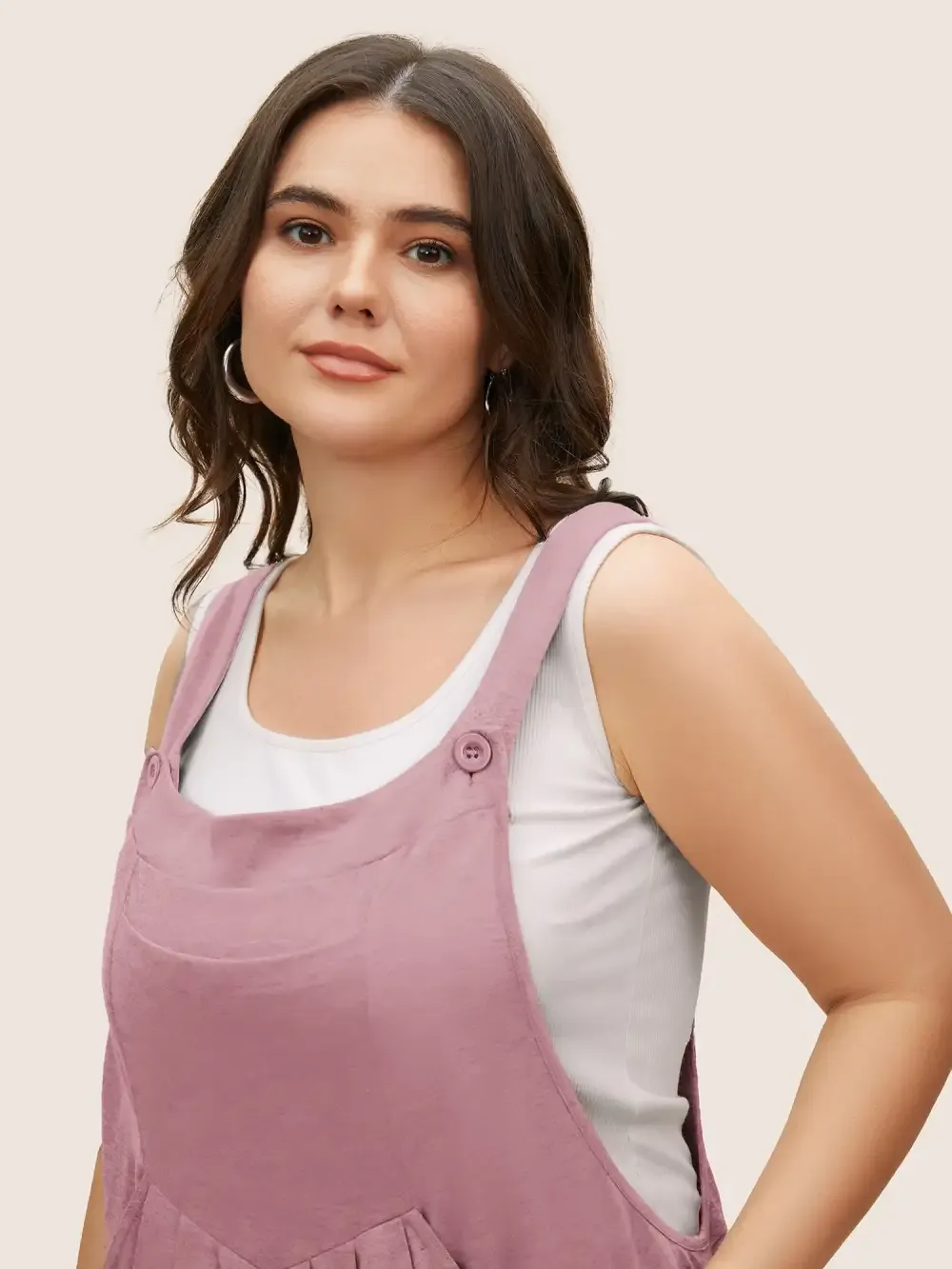 Supersoft Essentials Solid Pleated Pocket Jumpsuit