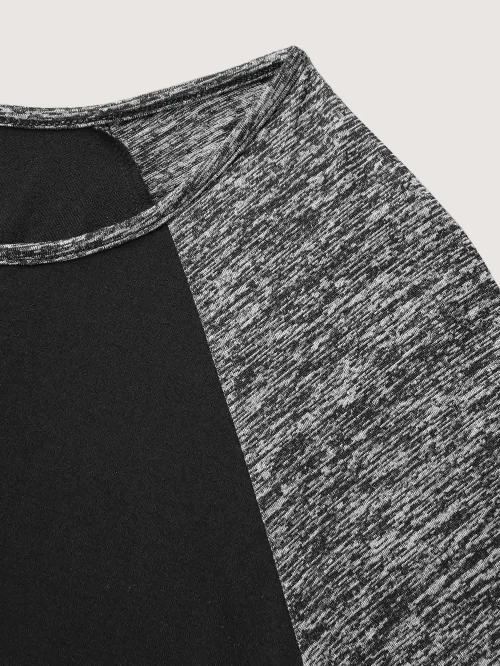 Heather Patchwork Button Detail Stretchy T-Shirt