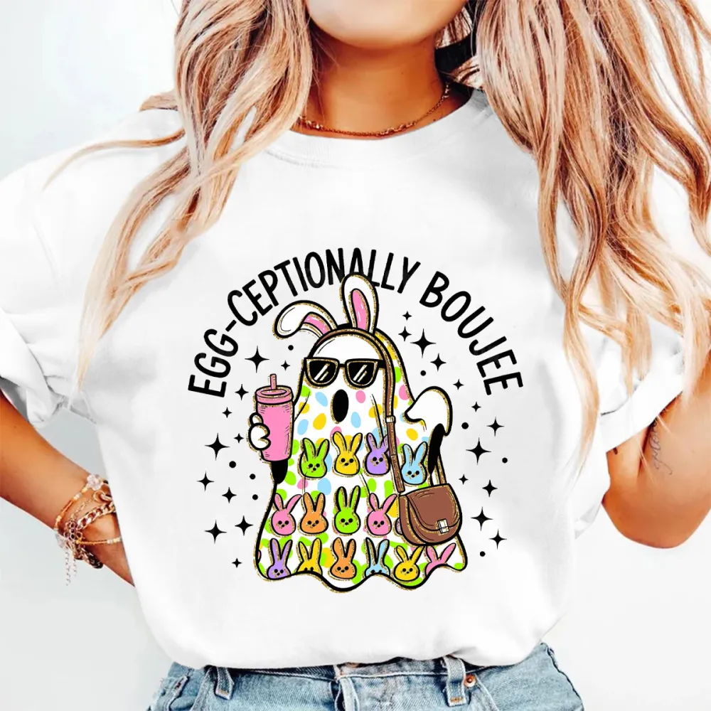 Easter Egg-Ceptionally Boujee Printed Round Neck Short Sleeve T-Shirt
