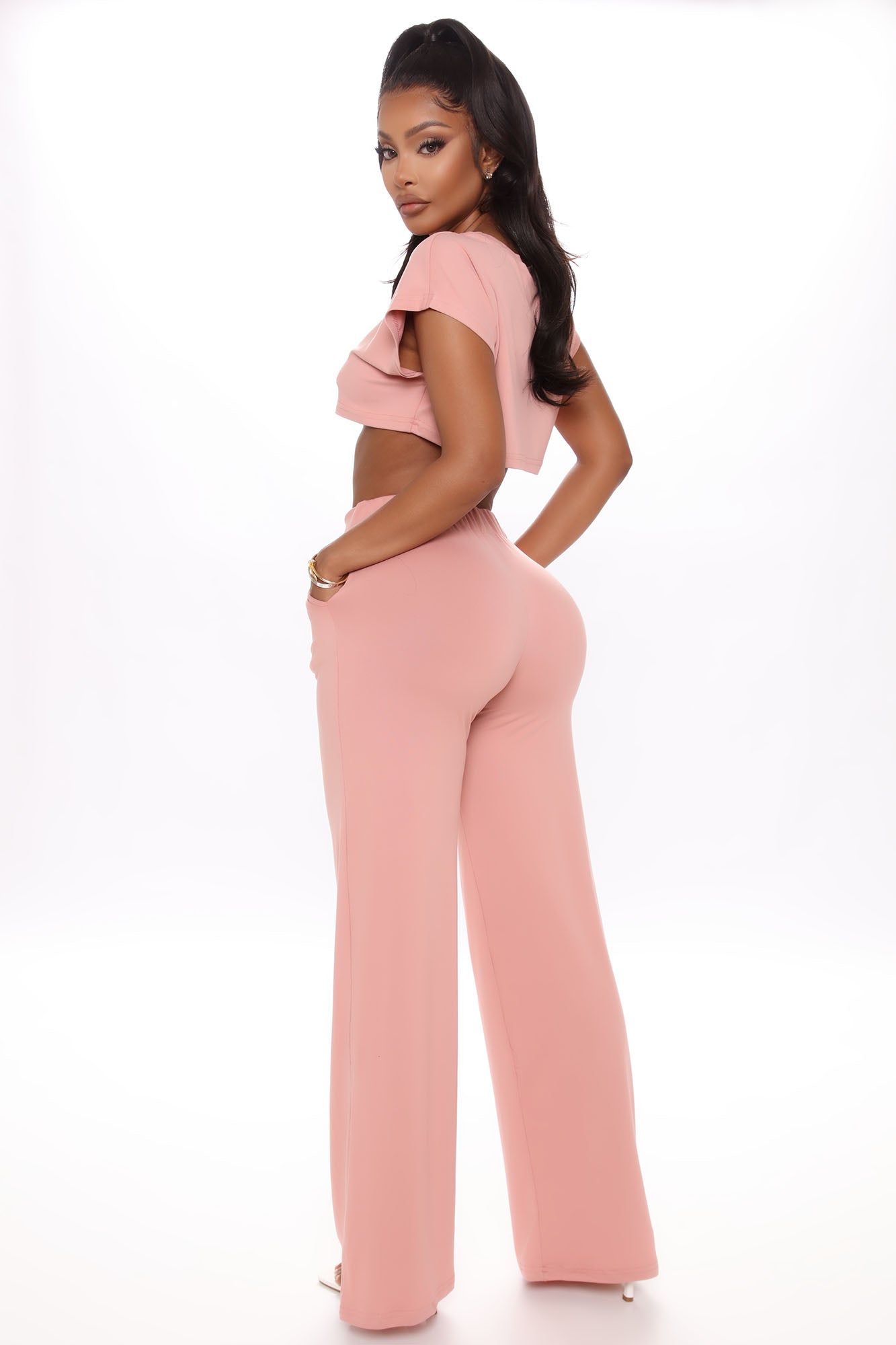 Movies And Chill Pant Set - Mauve