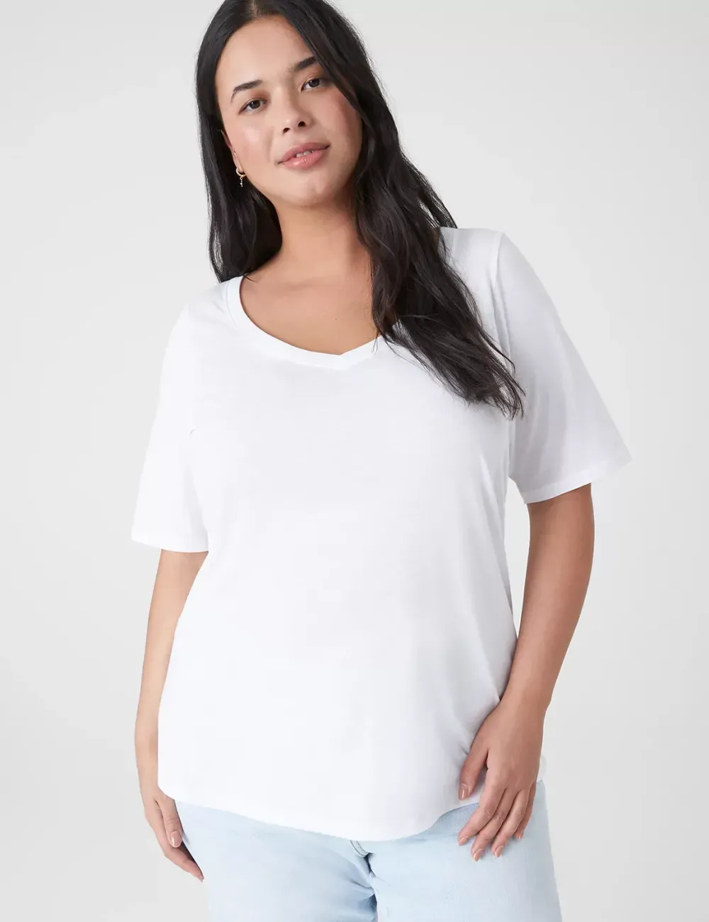 Modern Perfect Sleeve V-Neck Tee
