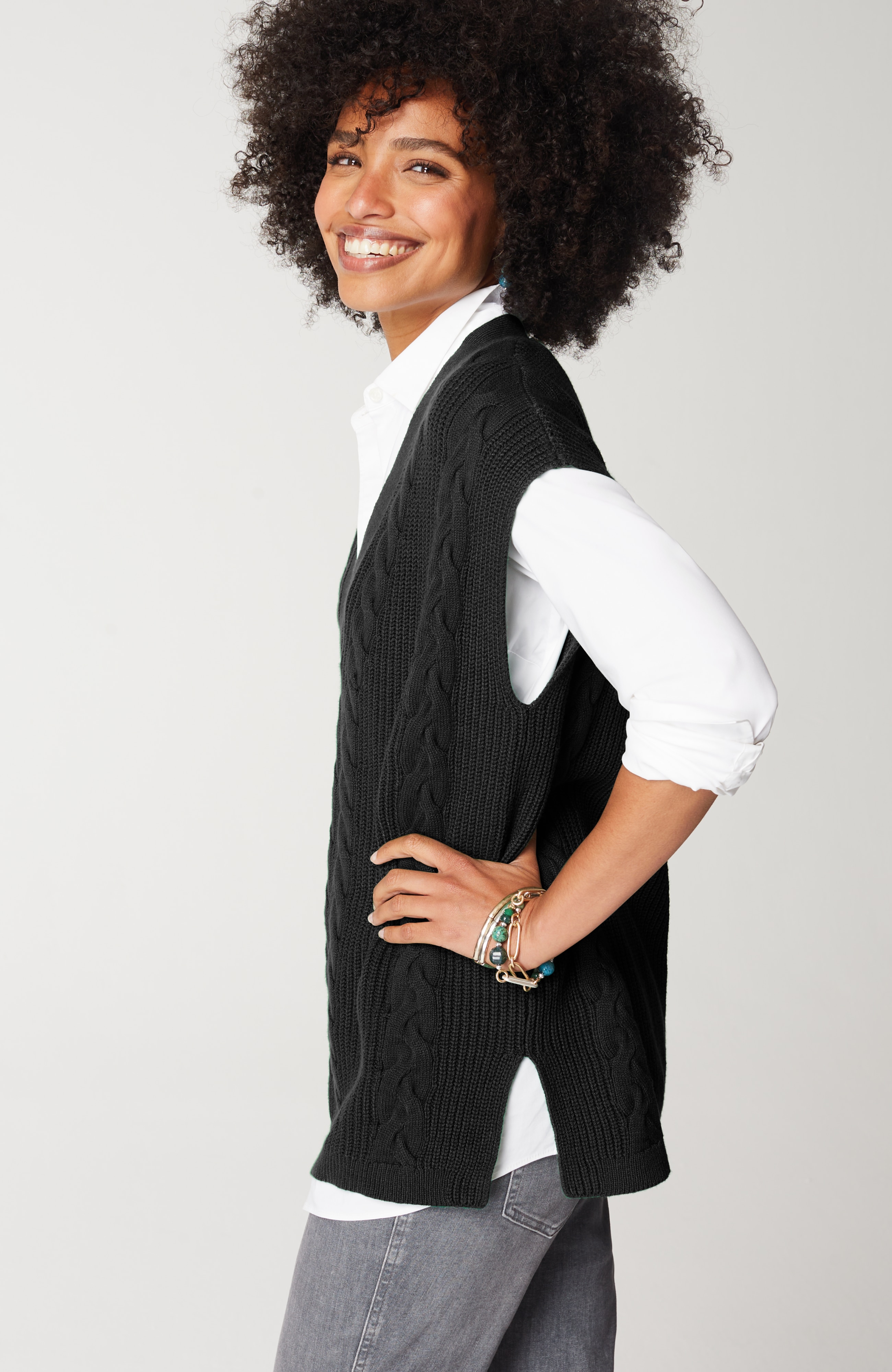 V-Neck Cable Vest