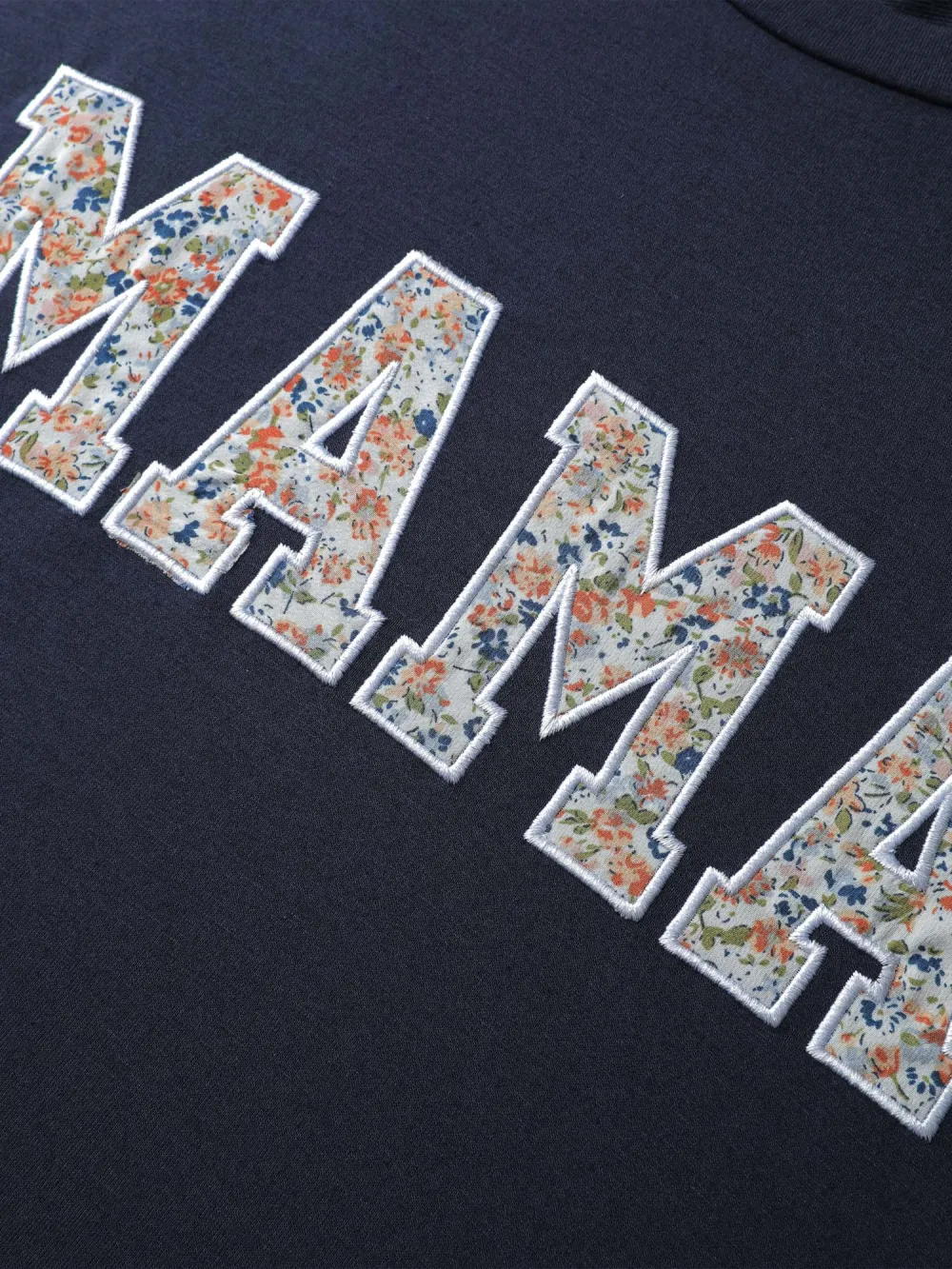 Mama Applique Embroidery Round Neck Sweatshirt