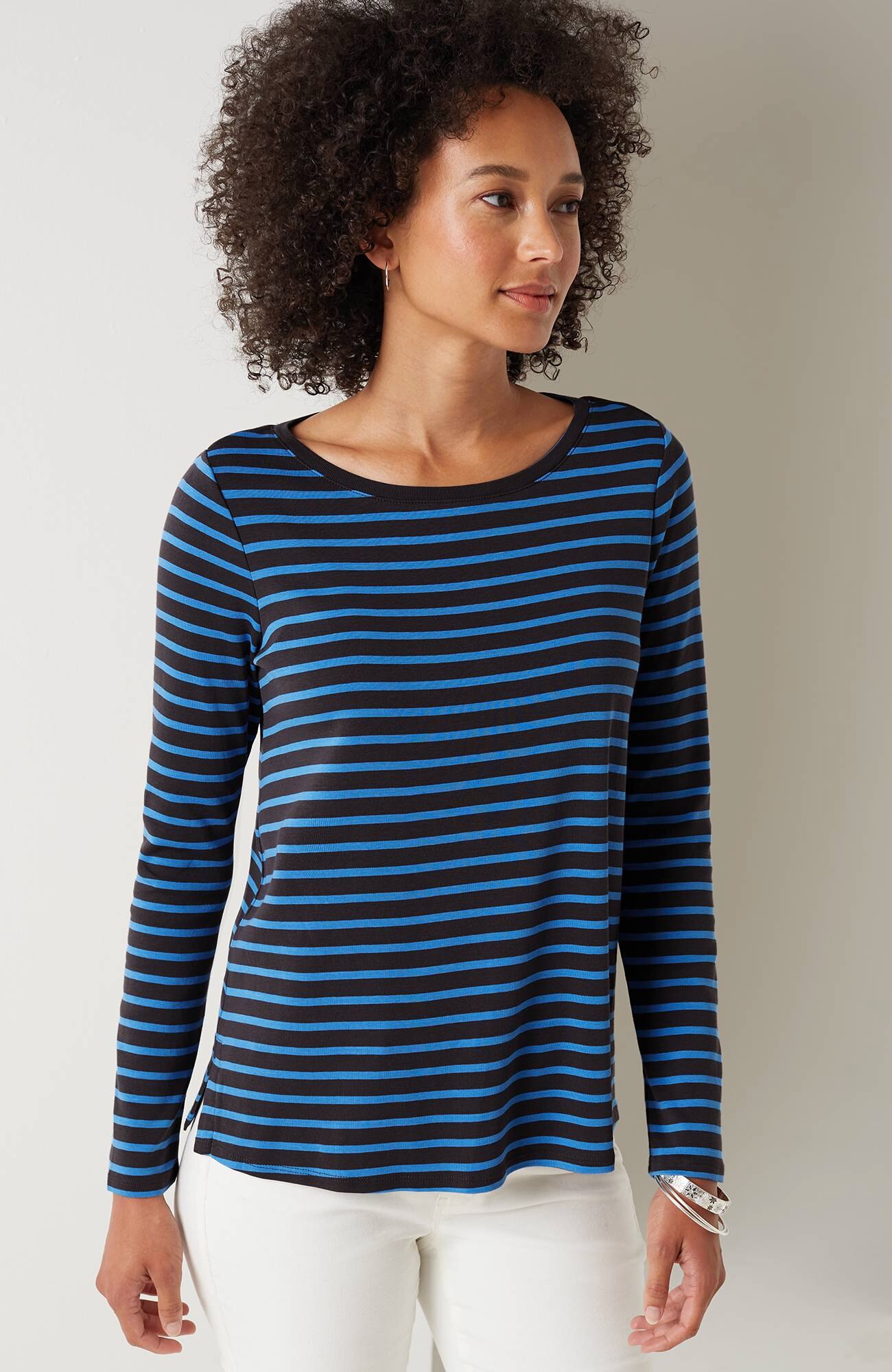 long-sleeve pima crew-neck tee