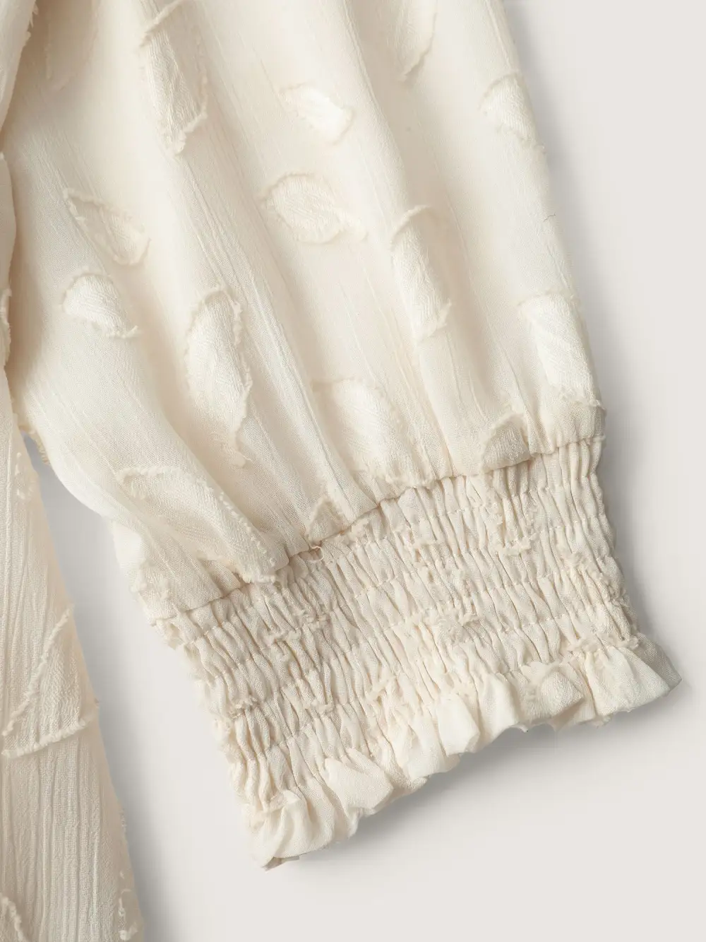 Sheer Chiffon Textured Waist-Tie Blouse