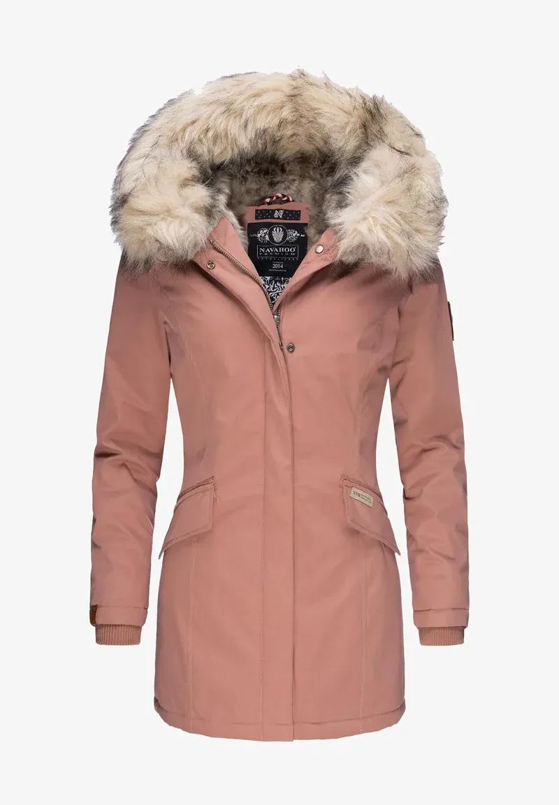 Plain  parka  coat black