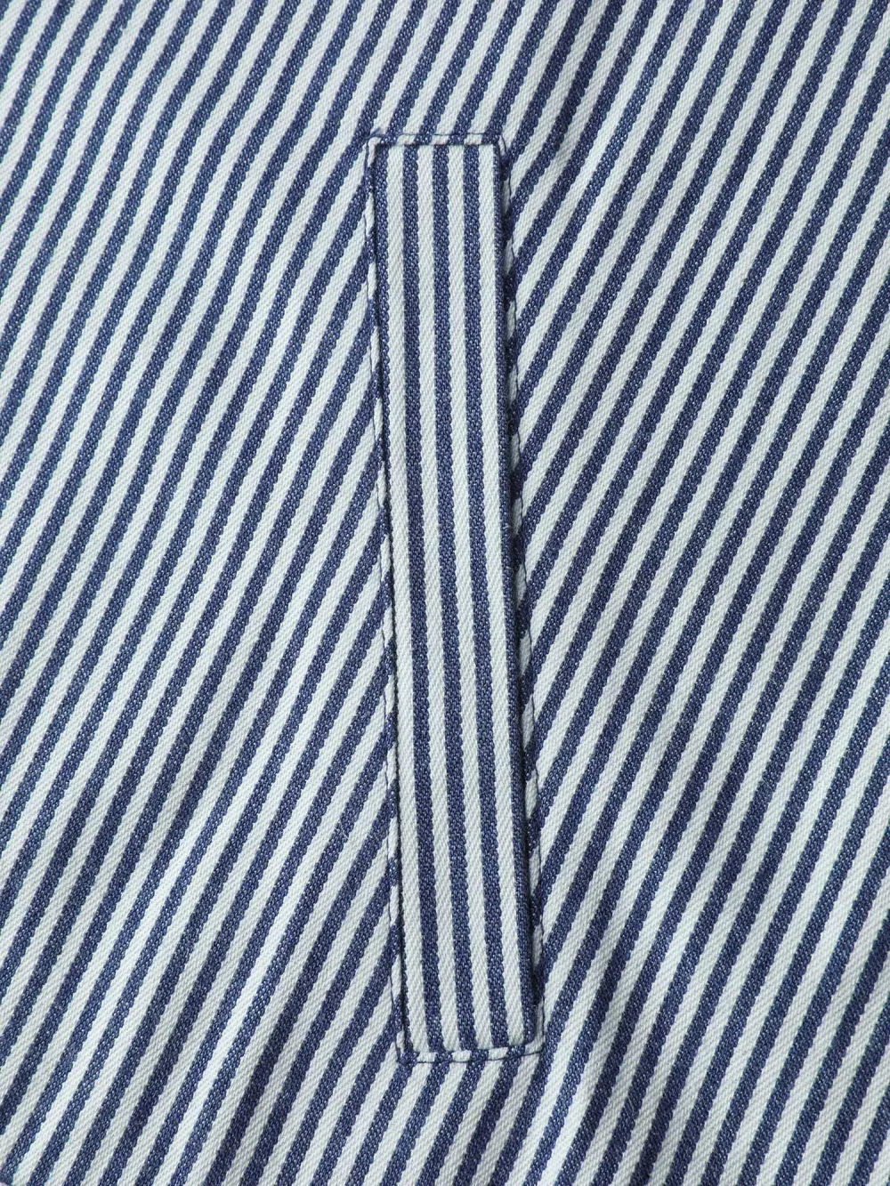 Denim Stripe Zipper-Front Jacket