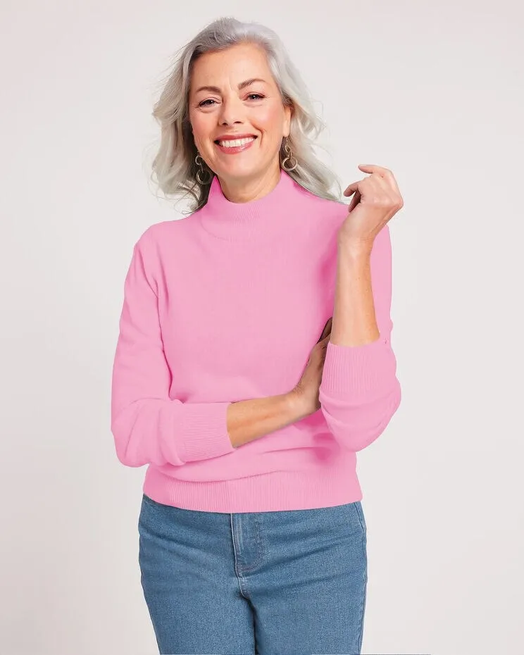 Cashmere-Like Long-Sleeve Sweater
