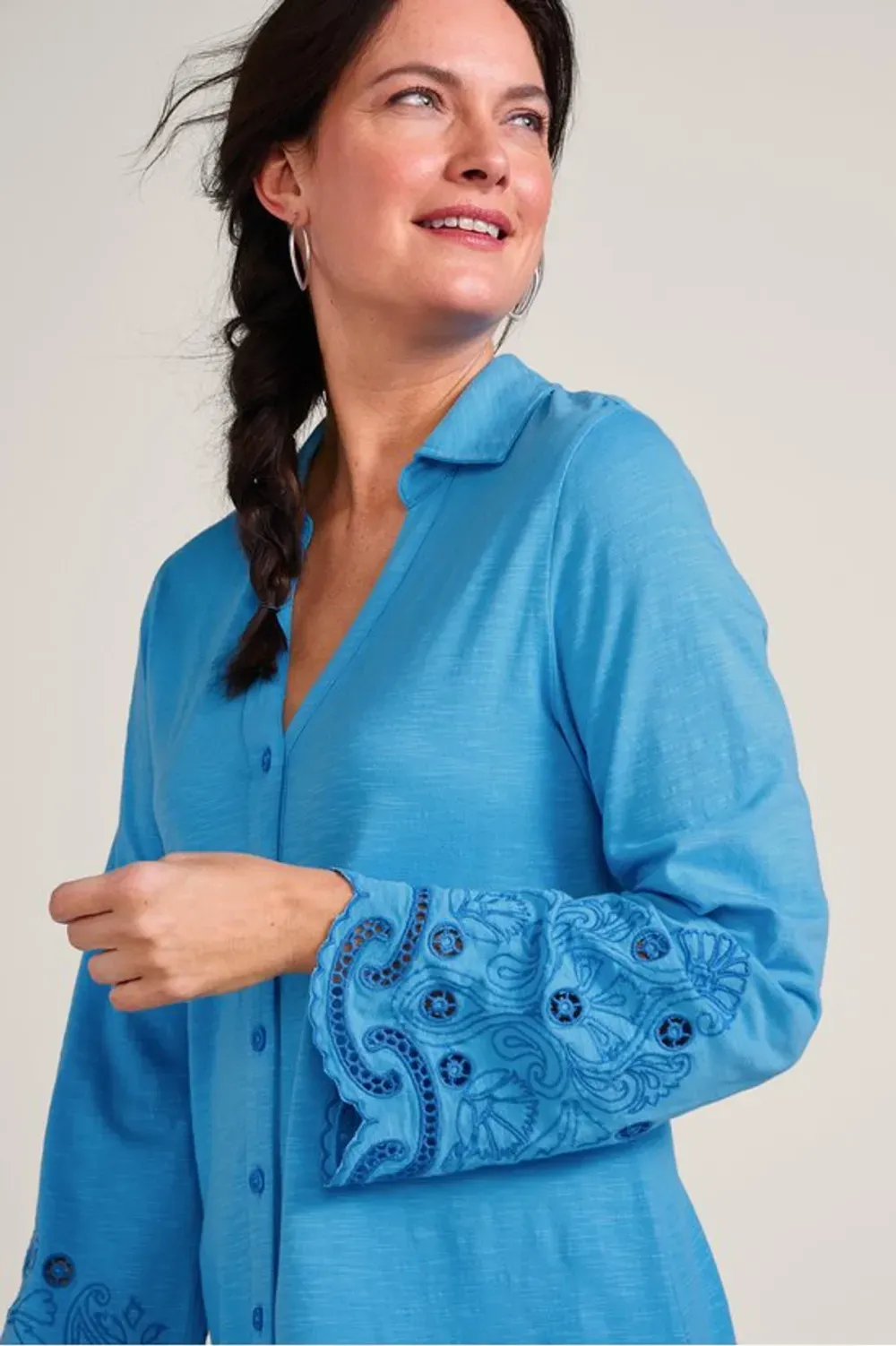 Sylvette Embroidered Tunic Big Shirt