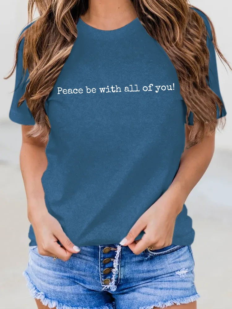 Women'S Habemus Pope Leo Xiv Peace Be With All Of You Round-Neck Short-Sleeved T-Shirt