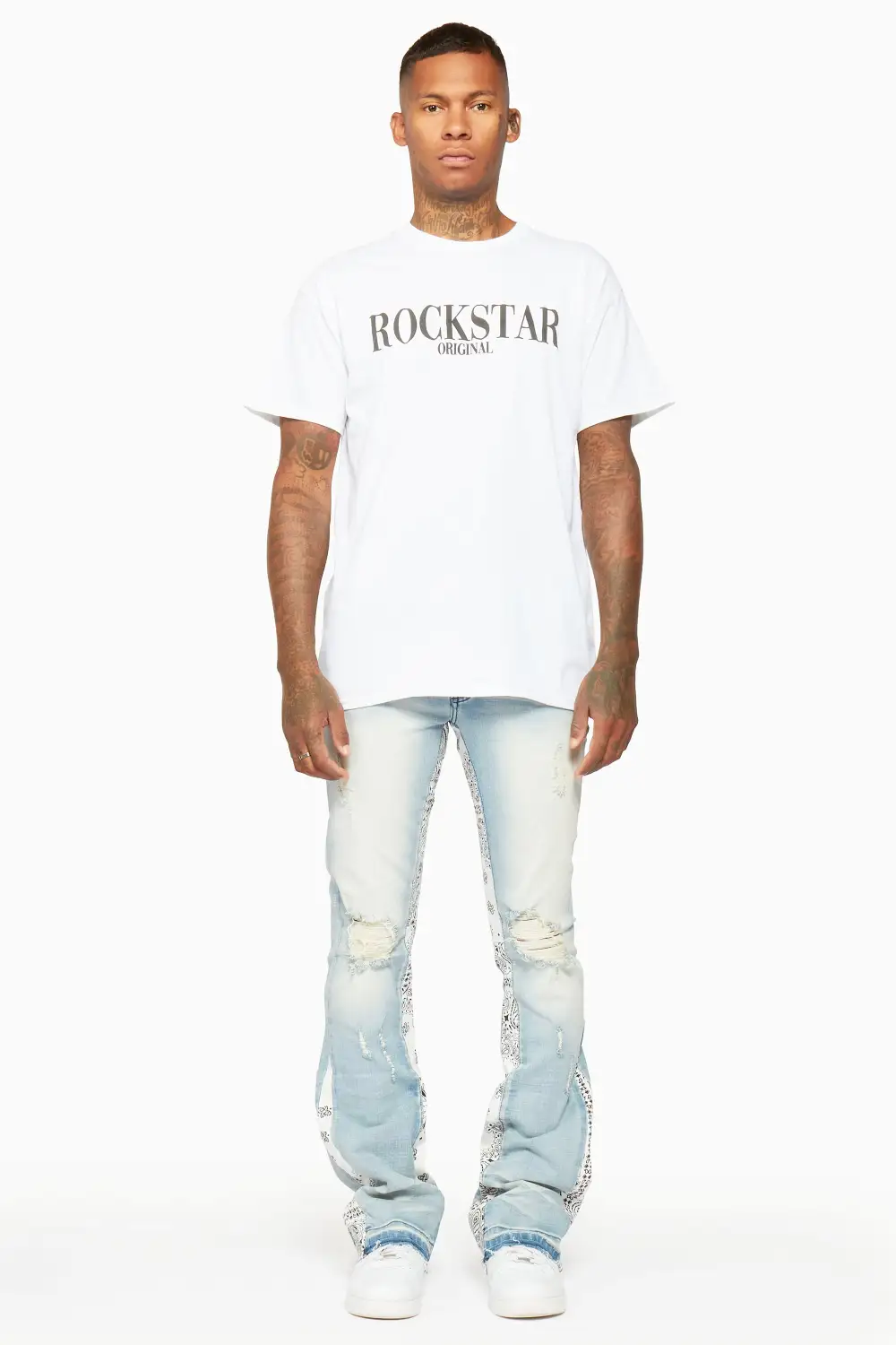 Wiz Blue Stacked Flare Jean