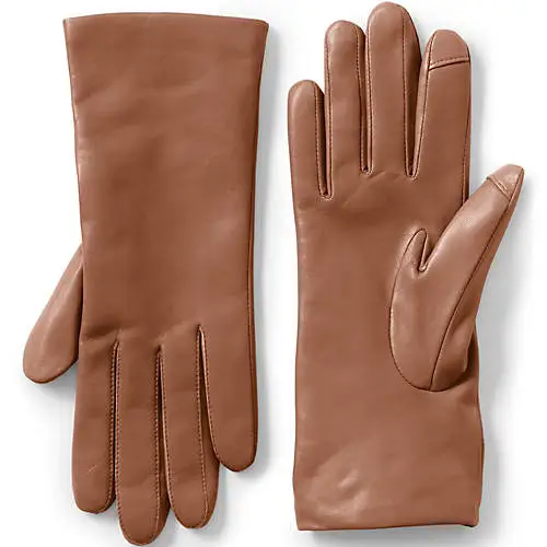 Women's EZ Touch Screen Cashmere Lined Leather Gloves