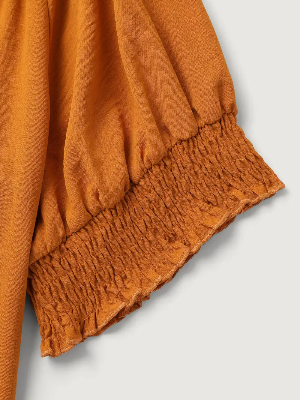 Shirred Cuff Sleeve Button Detail Blouse