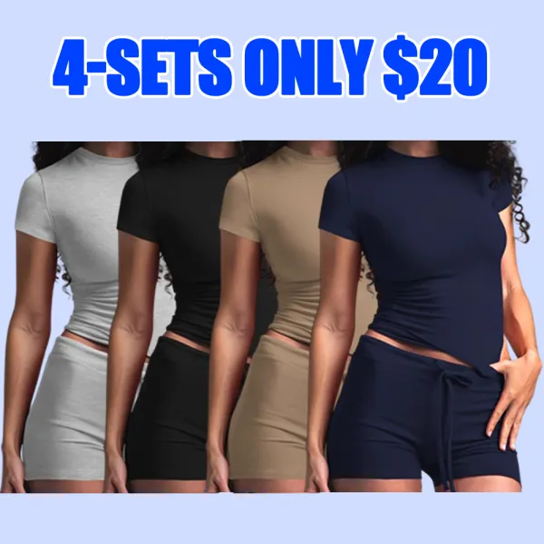 Women's Modal Loungewear Set – Soft Short Sleeve Tee & Drawstring Shorts