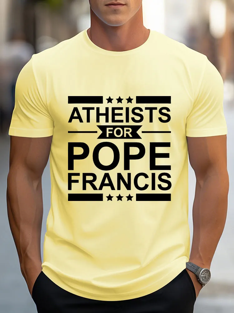 Men's Athests For Pf Print Short Sleeve Round Neck Cotton T-Shirt