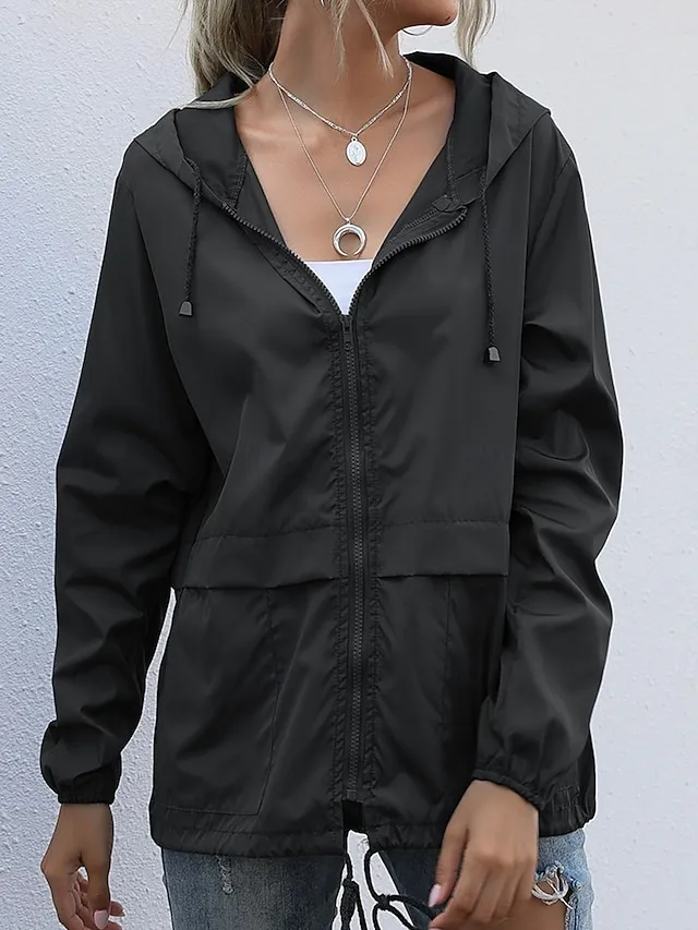 Women's Coat Athleisure Daily Wear Spring Fall Regular Coat Regular Fit Stylish Casual Jacket Long Sleeve