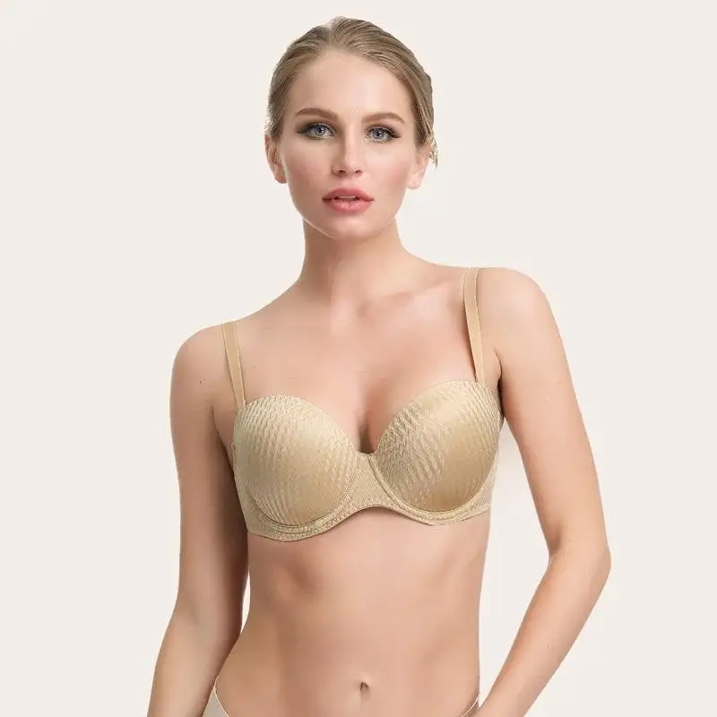 Strapless Bra Multi-way Light Padded Underwire Bra Soft Cup