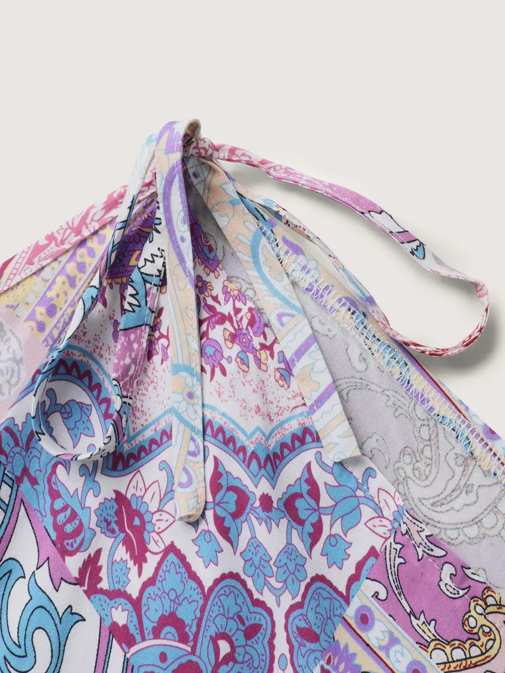 Boho Collage Off-Shoulder Maxi Dress