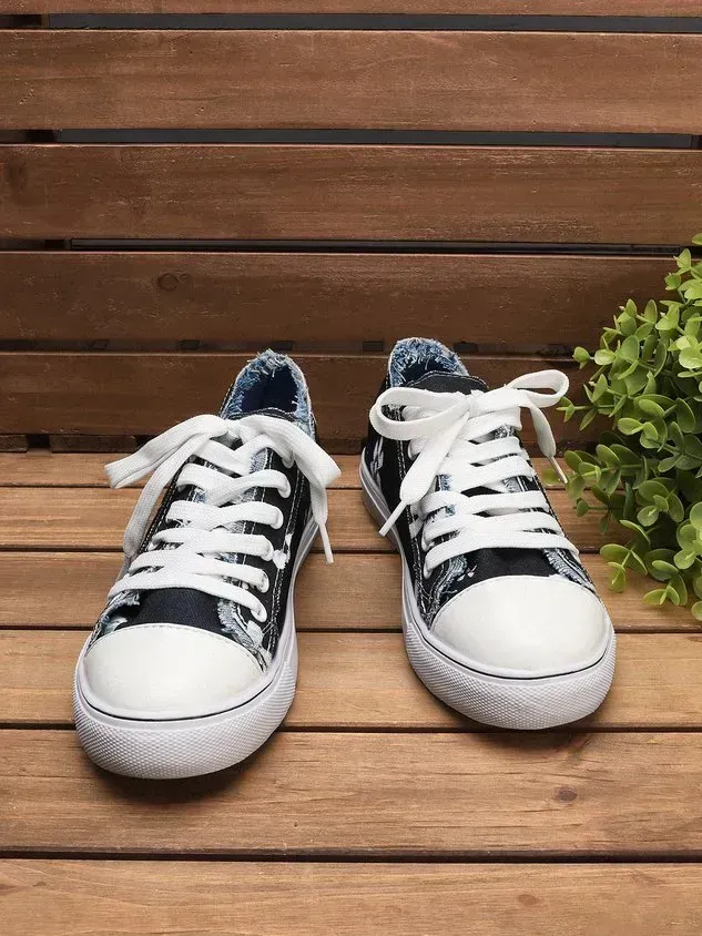 All Season Canvas Sneaker Heel Casual Flats